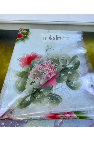 polset Desenli şeffaf kaplama dikdörtgen pvc muşamba masa örtüsü koruyucu 125 x 155 cm