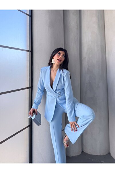 Ekim Store Eyelet Belted Double Blazer Suit