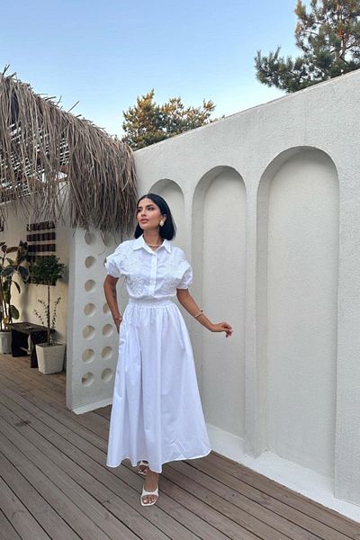 JANES Rochie albă brodata