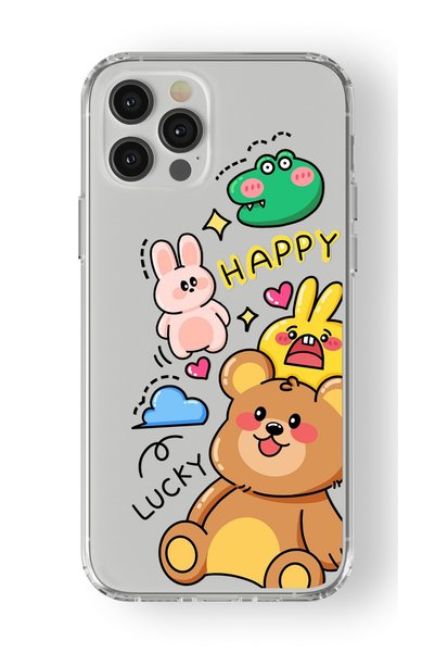 Multitronic iPhone 16 Pro Compatible Happy Animals Design Printed Transparent...