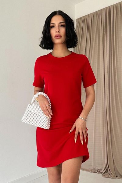 OFFO Ahes Shopping Red Short Sleeve Atlas Mini Dress