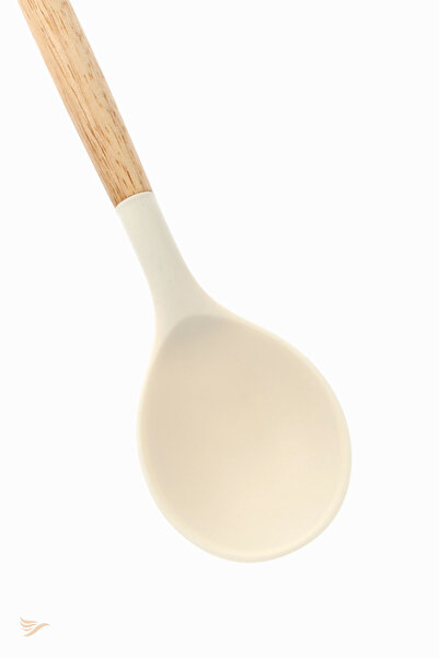 rubihome Silicone Tablespoon with Bamboo Handle