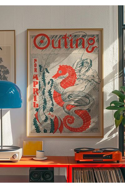 Taranist Poster - Vintage Marine Poseidon Seahorse