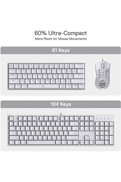 REDRAGON لوحة مفاتيح ميكانيكية K630 Dragonborn 60% RGB (مفتاح أحمر)