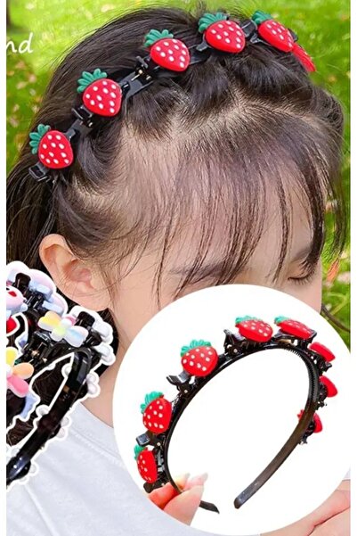 EyER Shoping Çilek Figürlü Saç Bükücü Mandallı Taç