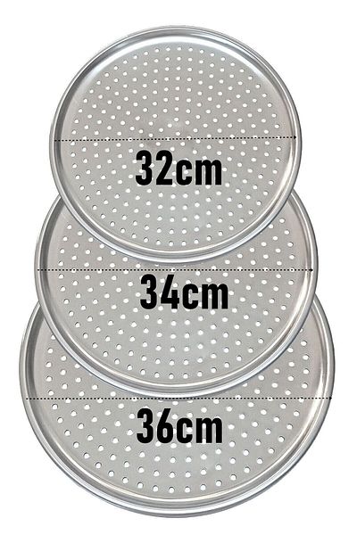 Transformacion Perforated Pizza Lahmacun Tray Steel 32-34-36 cm Set of 3 721568