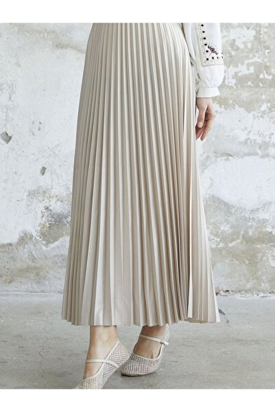 pamuckdesign BEJ PİLİSELİ ETEK