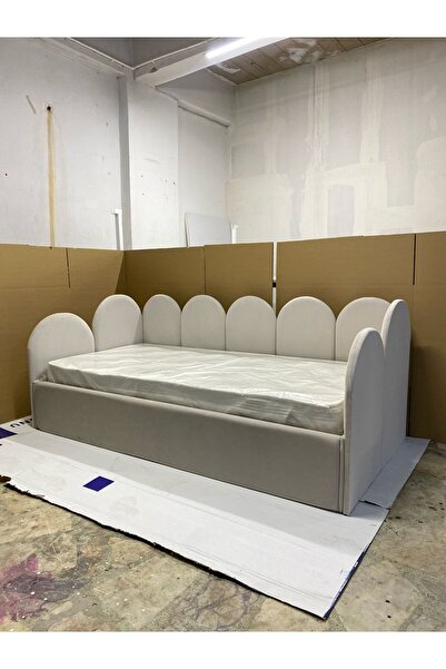 MONTESSORİ BAMBİNİ MOBİLYA Bubble Bed Başlikli ve Yan Korumalı Puf Çocuk Yatağı