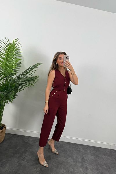 Tulipabutik Snap Fastener Vest Trousers Set