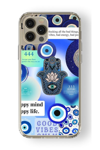 Multitronic Happy Mind Design Printed Transparent Case Compatible with iPhone...