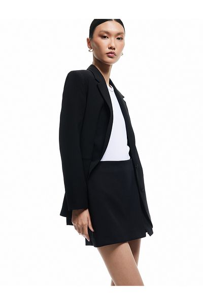 Koton Standard Waist Double Breasted Mini Shorts Skirt