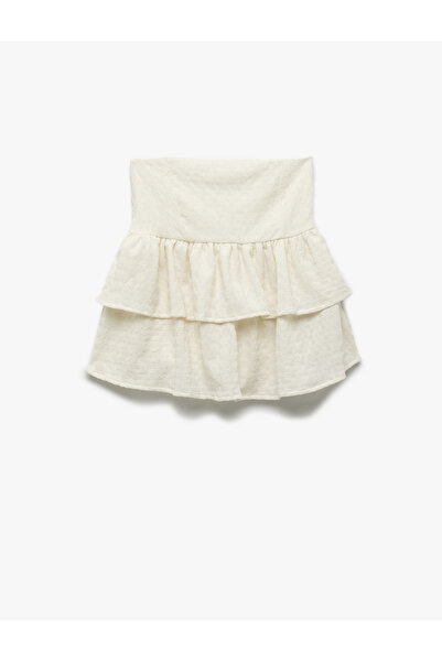 Koton Textured Wrinkled Fabric Layered Ruffled Strapless Top