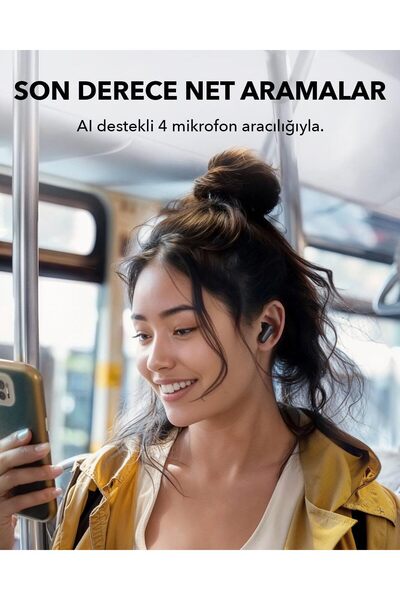 Soundcore سماعات أذن R50i NC Anker بخاصية إلغاء الضوضاء، قوية وذكية، وصوت جهير قوي، ومدة تشغيل تصل إلى 45 ساعة