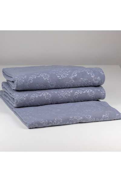 ceyizimdekor 3 قطع غطاء سرير أريكة من الصوف النيلي