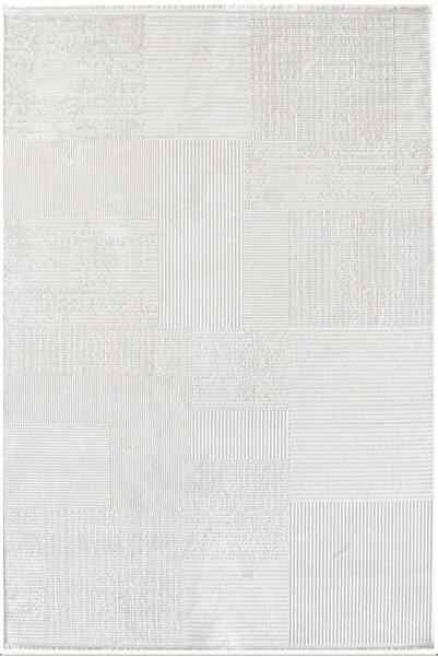 Venice Halı Norm 6223 Beyaz Yumuşak Ve Parlak Dokulu Modern Kesme Halı