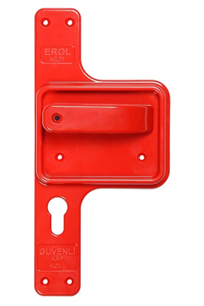 Erol Mâner de ușă cu barieră de siguranță, rezistent la spargere, roșu, oglindă-portocaliu, 10 seturi