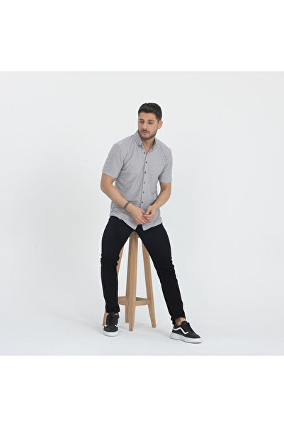 Klothy Ανδρικό κοντομάνικο καλοκαιρινό πλεκτό πουκάμισο 2600