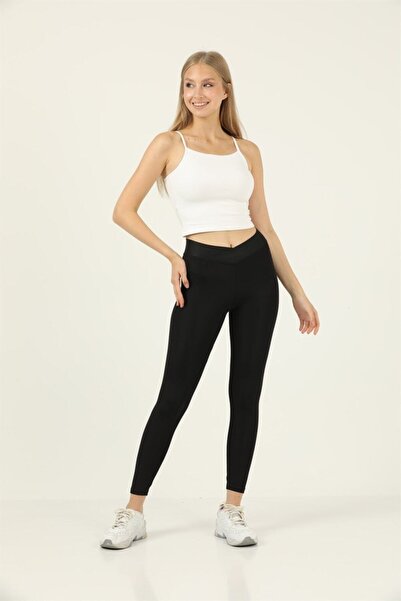 missmaral Γυναικείο μαύρο κολάν ψηλόμεσο σταυρωτή ζώνη Custom Made 11014