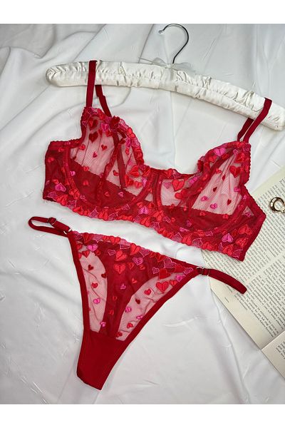 ROZENİN LINGERIE Σετ σουτιέν με δαντέλα μεγάλου μεγέθους