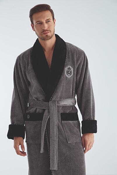 Nuşa NS Nakışlı İçi Bukle Bambu Pamuk Bornoz