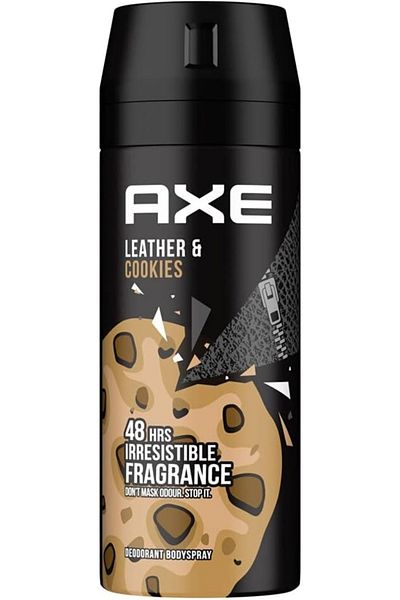 Axe بخاخ الجسم آكس للرجال برائحة الجلد والكوكيز السوداء 150 مل