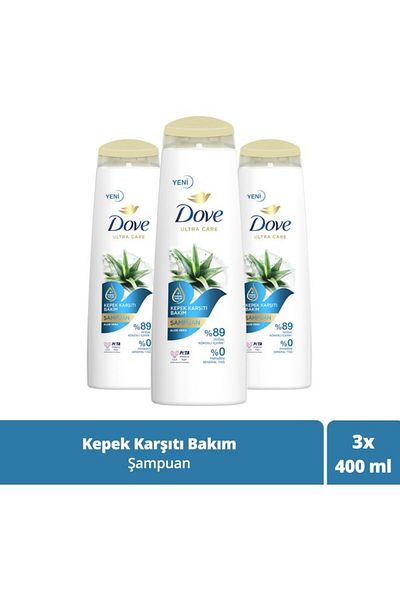 Dove Ultra Care Hair Care Shampoo Anti-Dandruff Care Aloe Vera 400 ml X3