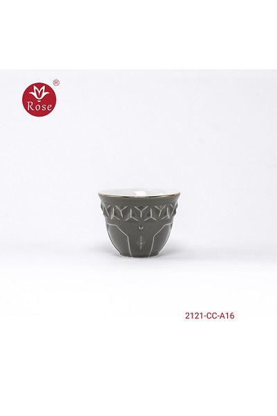 Rose CR-2121 - 12-Piece Rose Porcelain Arabic Coffee Cup Set