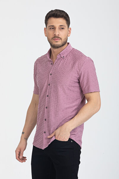 Klothy Ανδρικό κοντομάνικο καλοκαιρινό πλεκτό πουκάμισο 2600