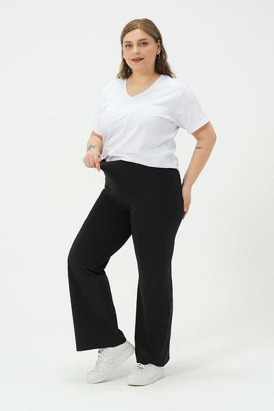 BUSA Women's Plus Size Clothing Spanish Leggings Black