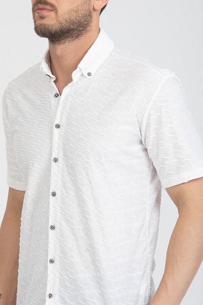 Klothy Cămașă tricotată slim-fit de vară cu mânecă scurtă pentru bărbați 2600