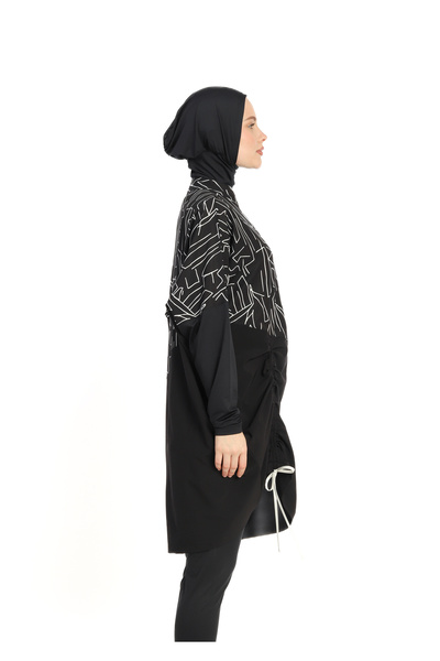 allsea Fermuarlı Tam Kapalı Tesettür Mayo