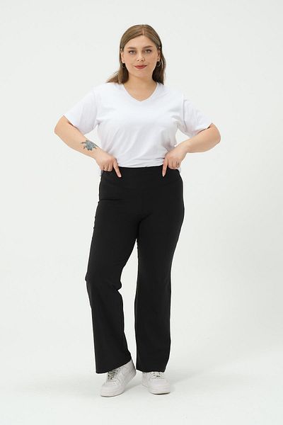 BUSA Women's Plus Size Clothing Spanish Leggings Black