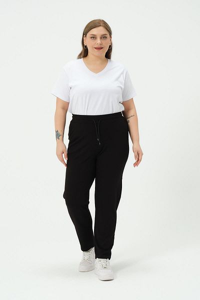 BUSA Plus Size Mom Fit Pants - Black