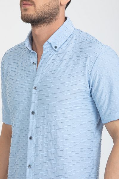 Klothy Cămașă tricotată slim-fit de vară cu mânecă scurtă pentru bărbați 2600