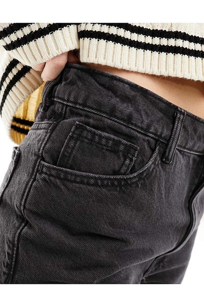 geenz manifacture Semy Dark Snow Grey Mom Jean ψηλόμεσο ελαστικό Lycra γυναικείο τζιν παντελόνι