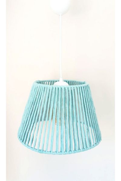 C&A&B KUZEY AVİZE Mint Macrame Rope Wrapped Pendant Lamp Chandelier