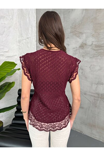 Elif Özbey Butik Plum Lace Vest