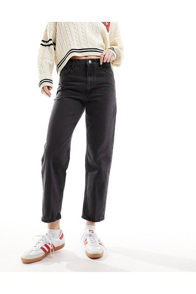 geenz manifacture Semy Dark Snow Grey Mom Jean ψηλόμεσο ελαστικό Lycra γυναικείο τζιν παντελόνι