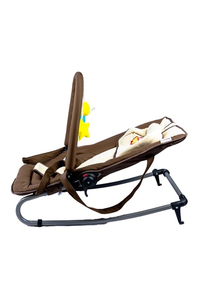 molody Adjustable Baby Bouncer – Foldable, Non-Slip, 0-6 Months, Home & Travel – Coffee Y002
