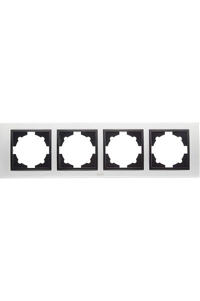Mu Art Elbi Zena Platinum Matte Chrome Black 4-Piece Frame