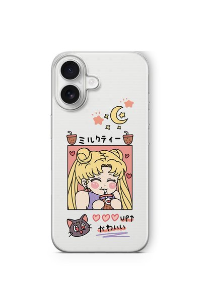 Multitronic iPhone 16 Compatible Kawaii Girl Design Printed Transparent Case
