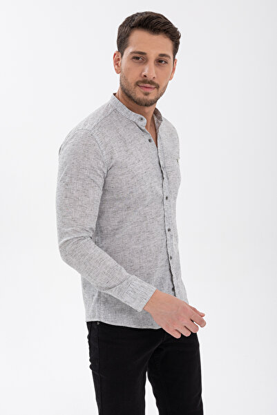 Klothy Ανδρικό λινό πουκάμισο με καλοκαιρινή λεπτή εφαρμογή Judge