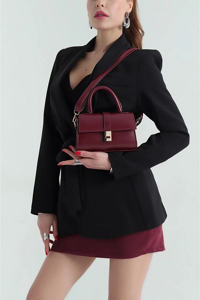 Rosmod Geantă de umăr mini blocată de damă Bordeaux