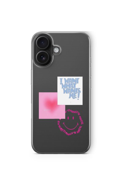 Multitronic iPhone 16 Compatible Things Nice Design Printed Transparent Case