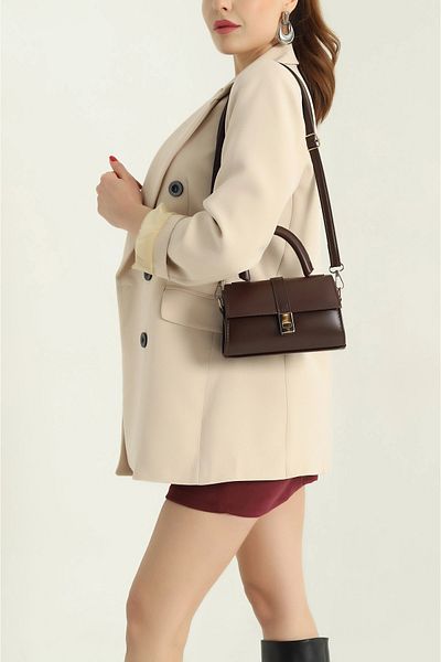 Rosmod Γυναικεία τσάντα ώμου Bitter Brown Mini Lockable