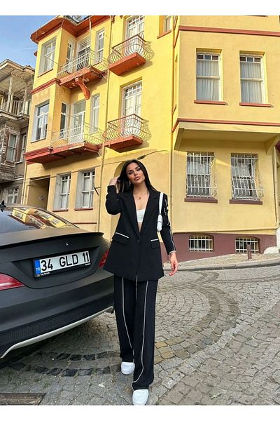 Ekim Store Csíkos Oversize dupla blézer szett