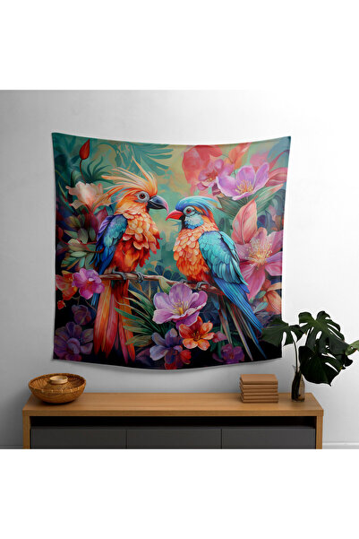 PaintedAnarchy غطاء جداري بتصميم الطيور الاستوائية الاستوائية - قماش رانفورس،...