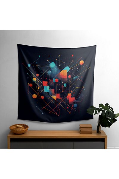 PaintedAnarchy Modern Stylish Star Map Wall Cloth 100% Cotton Back, Polyester Front