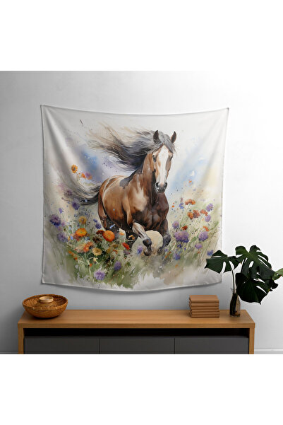 PaintedAnarchy غطاء جداري مائي اللون من Wild Mustang - حيوي بنسبة 100% لغرفة ...