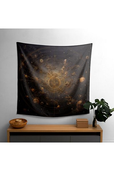 PaintedAnarchy Realistic Star Map Fabric Wall Art Drape - Vibrant Colors, Modern Stylish Wall Hanging